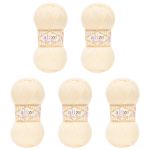 Пряжа Alize (Ализе) Baby Best / уп.5 мот. по 100 г, 240м, 001 молочный A