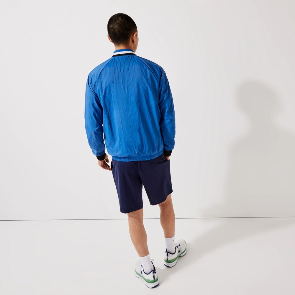 Мужская теннисная кофта Lacoste Men’s SPORT Light Water-Resistant Teddy Jacket - небесный