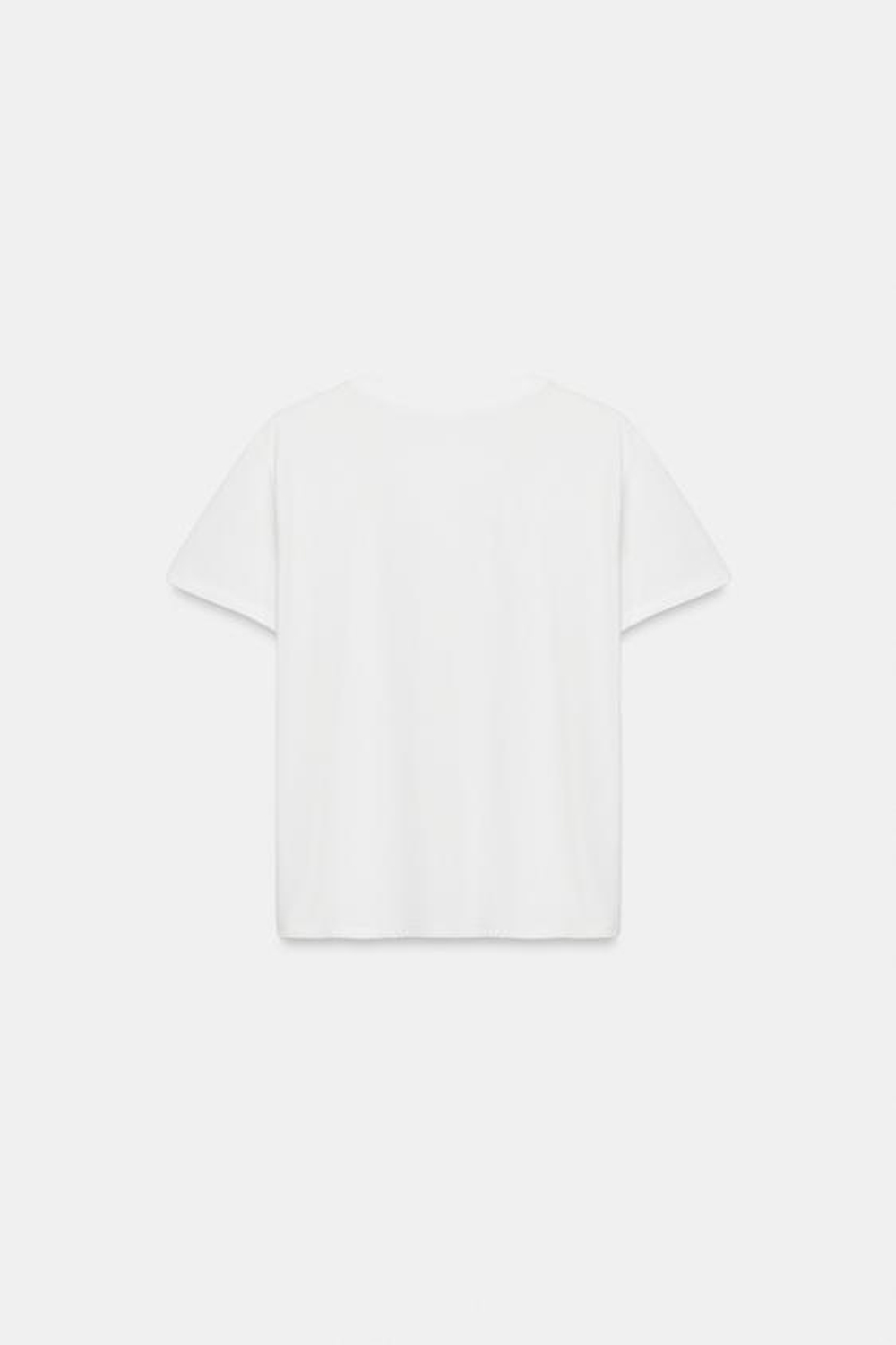 ZARA ХЛОПКОВАЯ ФУТБОЛКА С ВЫШИВКОЙ, БЕЛЫЙ