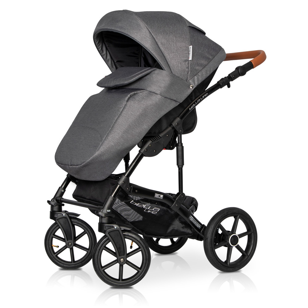 Коляска  BELLA LIFE (2 в 1) (RIKO BASIC) 06 Anthracite (графит)
