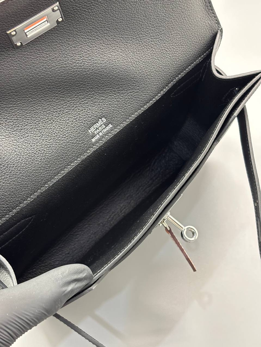 Клатч-Сумка через плечо Hermes Kelly Depeches 25 вставки из кожи крокодила