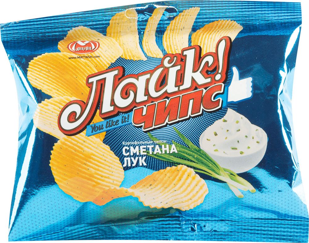 Лайк чипс со вкусом сметаны с луком 20гр.