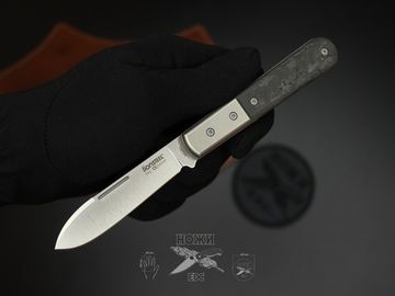 Складной нож Lion Steel "BARLOW Roundhead" L/CK0111 RCF c клинком из стали Böhler M390 Microclean®, рукоять титан / карбон