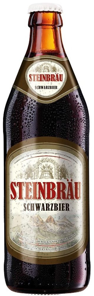 Пиво Штайнброй Шварцбир / Steinbrau Schwarzbier 0.5 - стекло