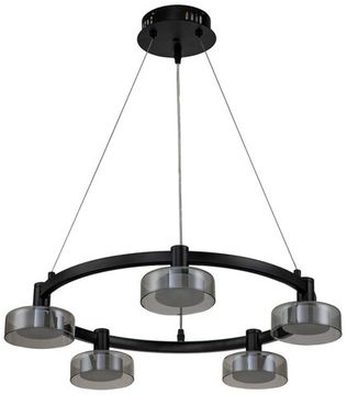 Люстра подвесная LED 30W 3000К-6000К 4009/02/05P чёрный/дымчатый Gloze Stilfort