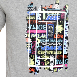 Мужское теннисное поло Tennis-Point Graffity T-Shirt Men - Grey, Multicoloured