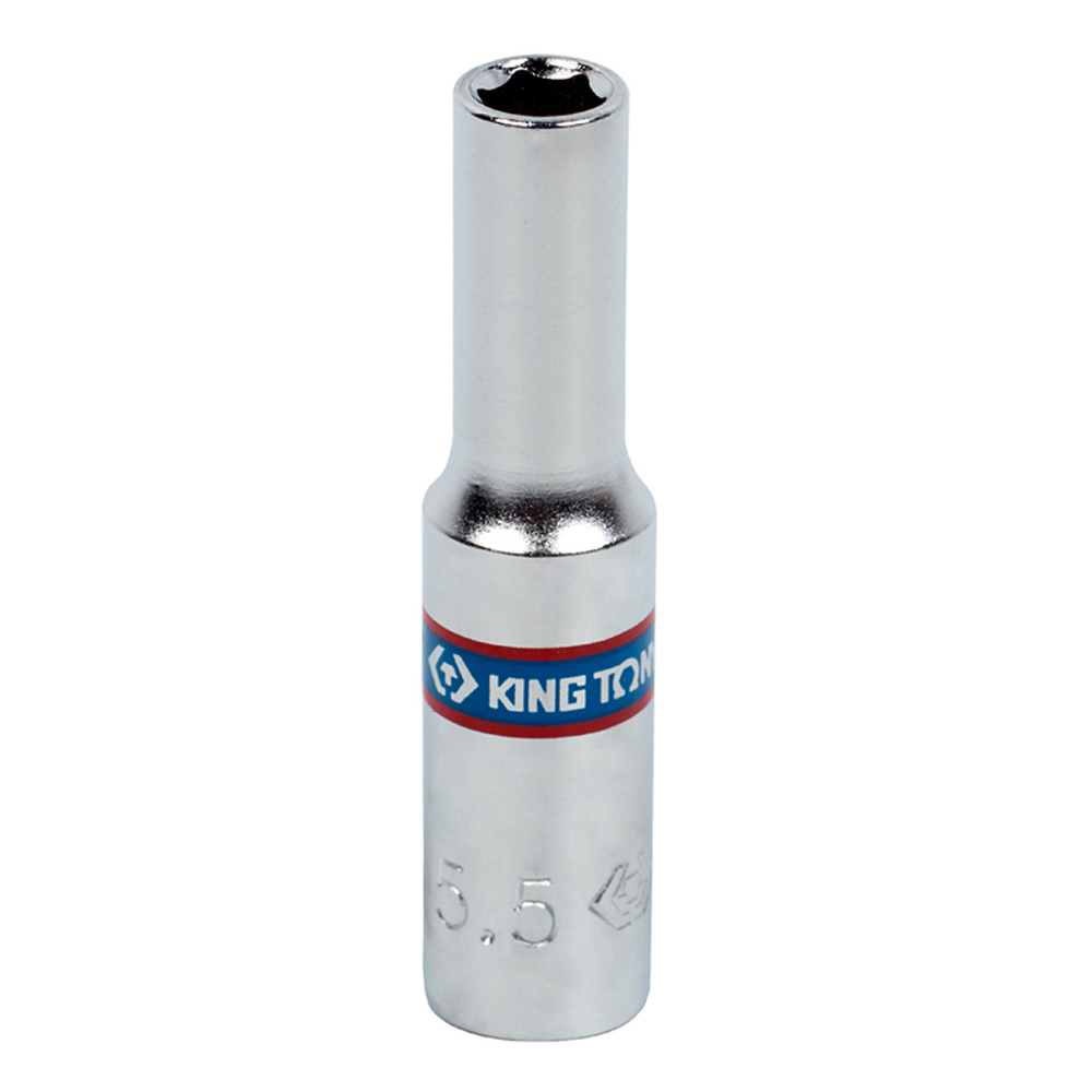 KING TONY (223555M) Головка торцевая глубокая шестигранная 1/4", 5.5 мм