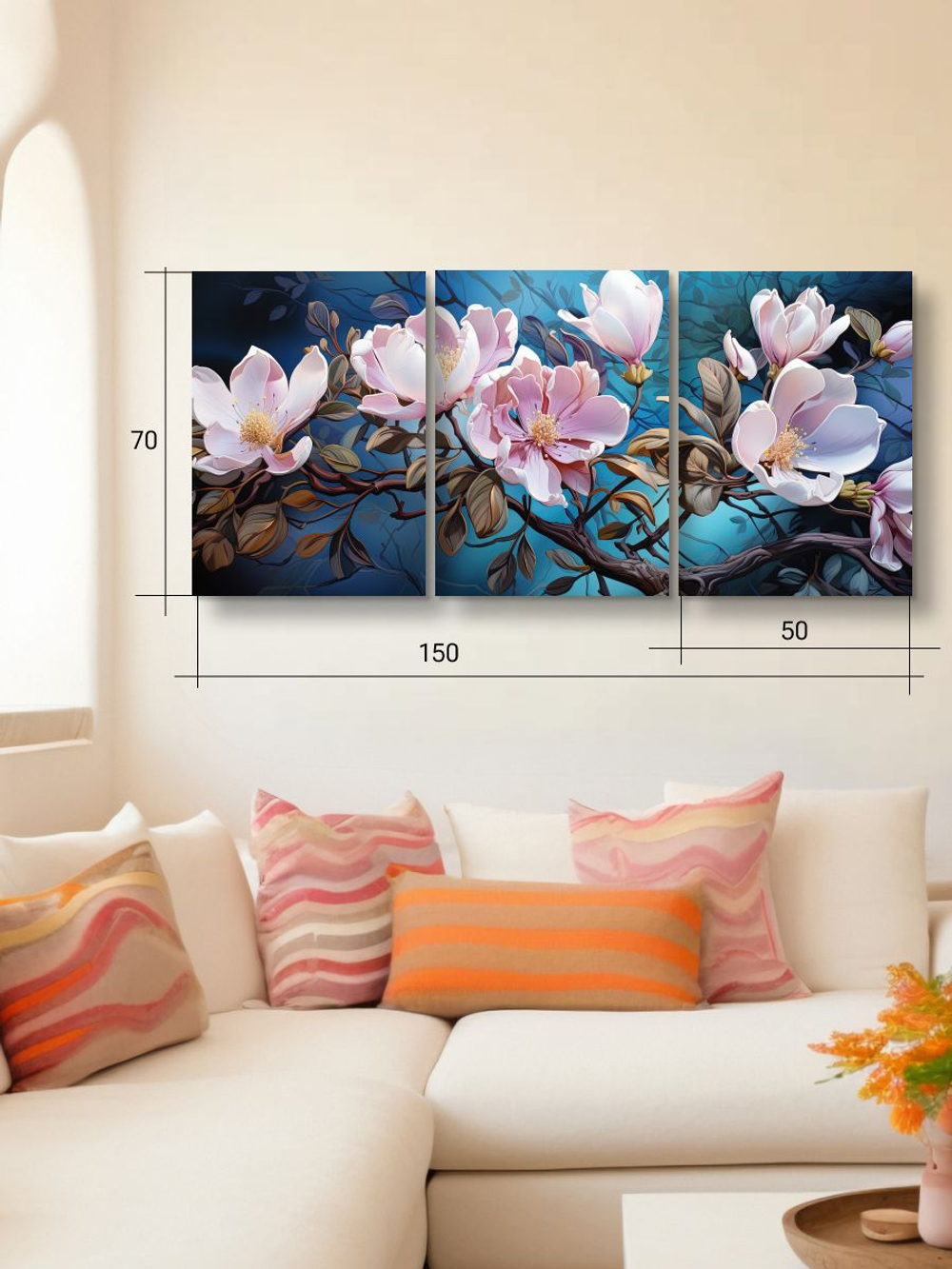 Картина karTTina "ДЕРЕВЯННОЕ СОЛНЦЕ", 150 см х 70 см