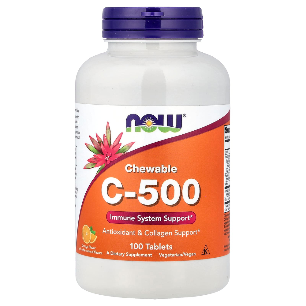 NOW Foods, C-500, апельсин, 100 таблеток