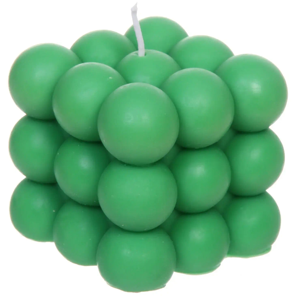 Свеча «Bubble cube» 7 см, Зеленый