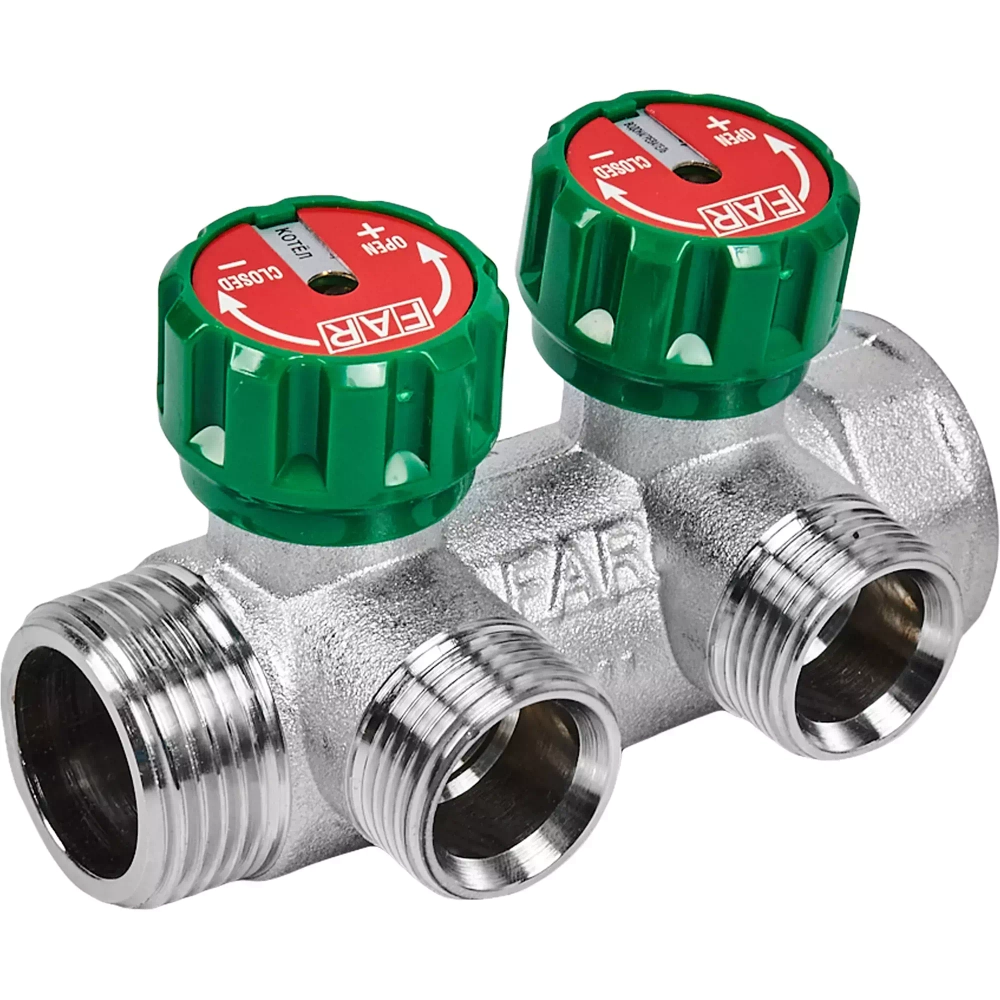 Коллектор FAR на 2 выхода 1"x3/4" латунь