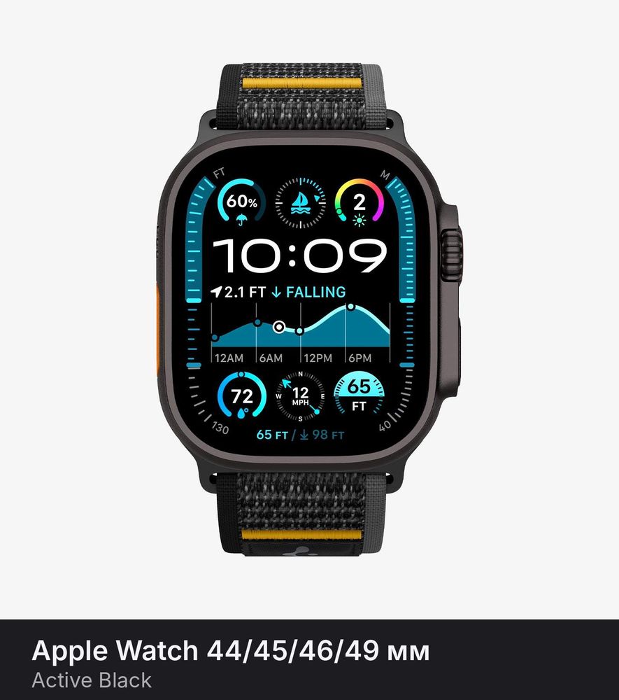 Ремешок Spigen Athlex Air для Apple Watch 44/45/46/49 mm Active Black