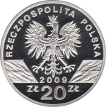 20 злотых. Зелёная ящерица, Lacerta viridis. 2009 год. Польша.