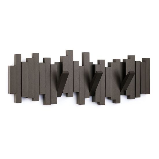 Вешалка настенная sticks, 49,3 см, эспрессо, 5 крючков