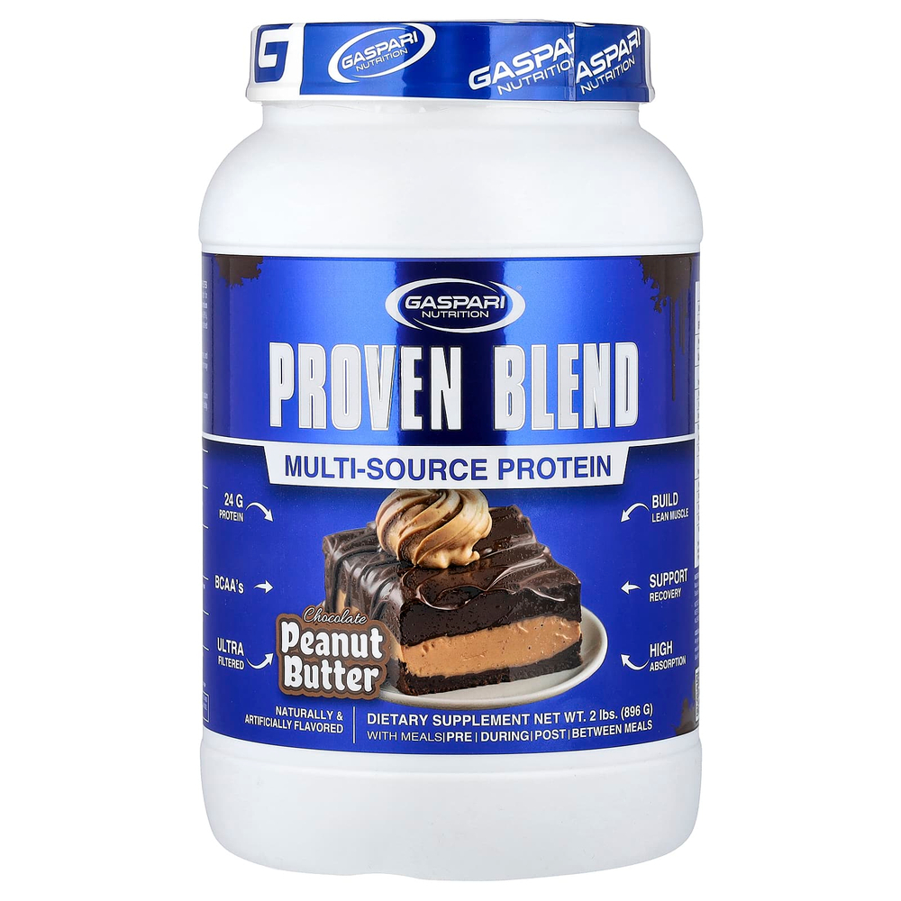 Gaspari Nutrition, Proven Blend, протеин из разных источников, шоколад и арахисовая паста, 896 г (2 фунта)
