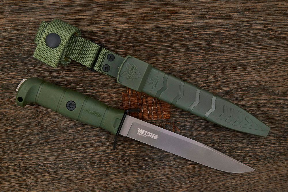 Нож тактический (разделочный) Kizlyar Supreme Vector, клинок 160мм, AUS-8, кратон
