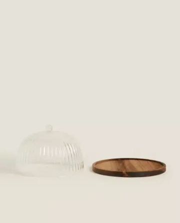 ZARA HOME ПОДСТАВКА ДЛЯ ТОРТА ИЗ БОРОСИЛИКАТНОГО СТЕКЛА, ПРОЗРАЧНЫЙ
