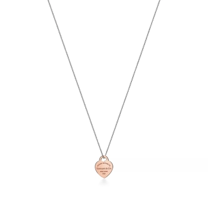 Подвеска из розового золота 18к (750 проба) на серебряной цепочке, Tiffany💝Эксклюзив