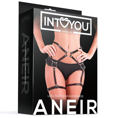 Черные стрепы на бёдра Aneir (Размер: S-M-L) (Цвет: черный)