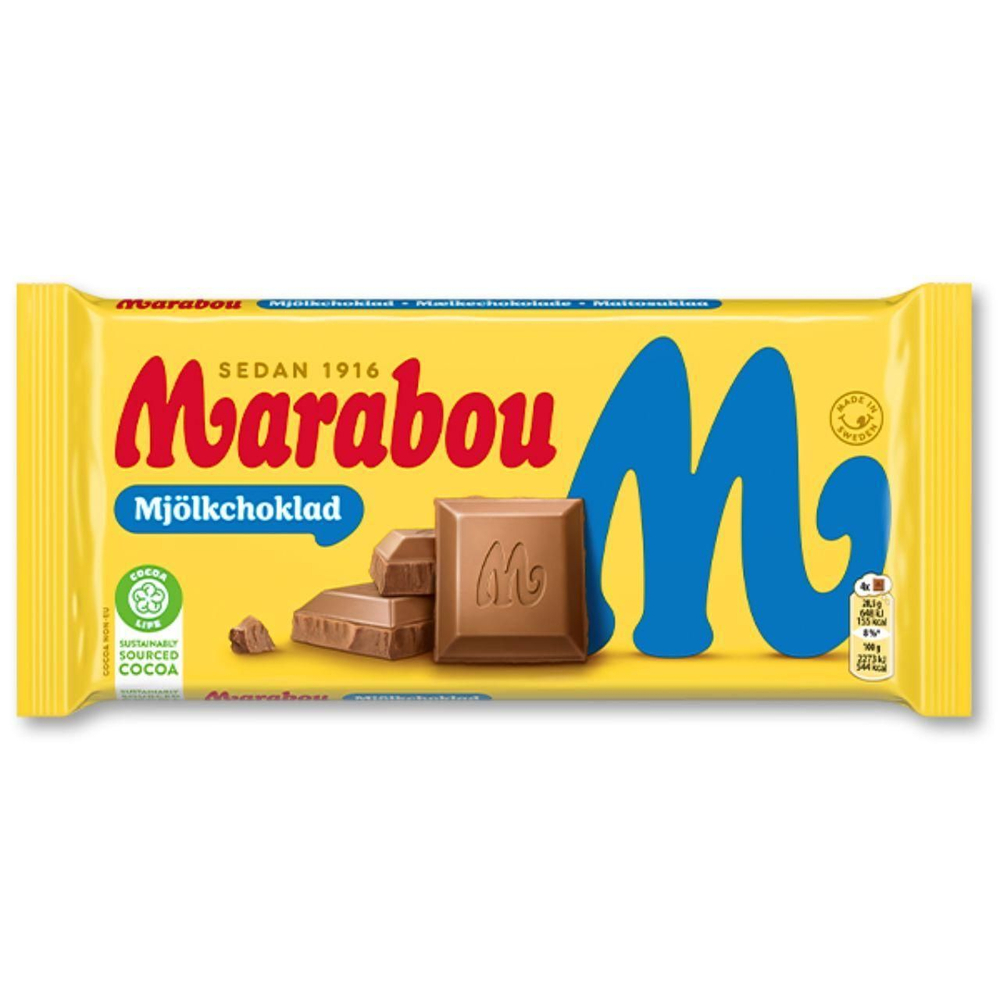 Marabou шоколад молочный без добавок 200 г (Швейцария)