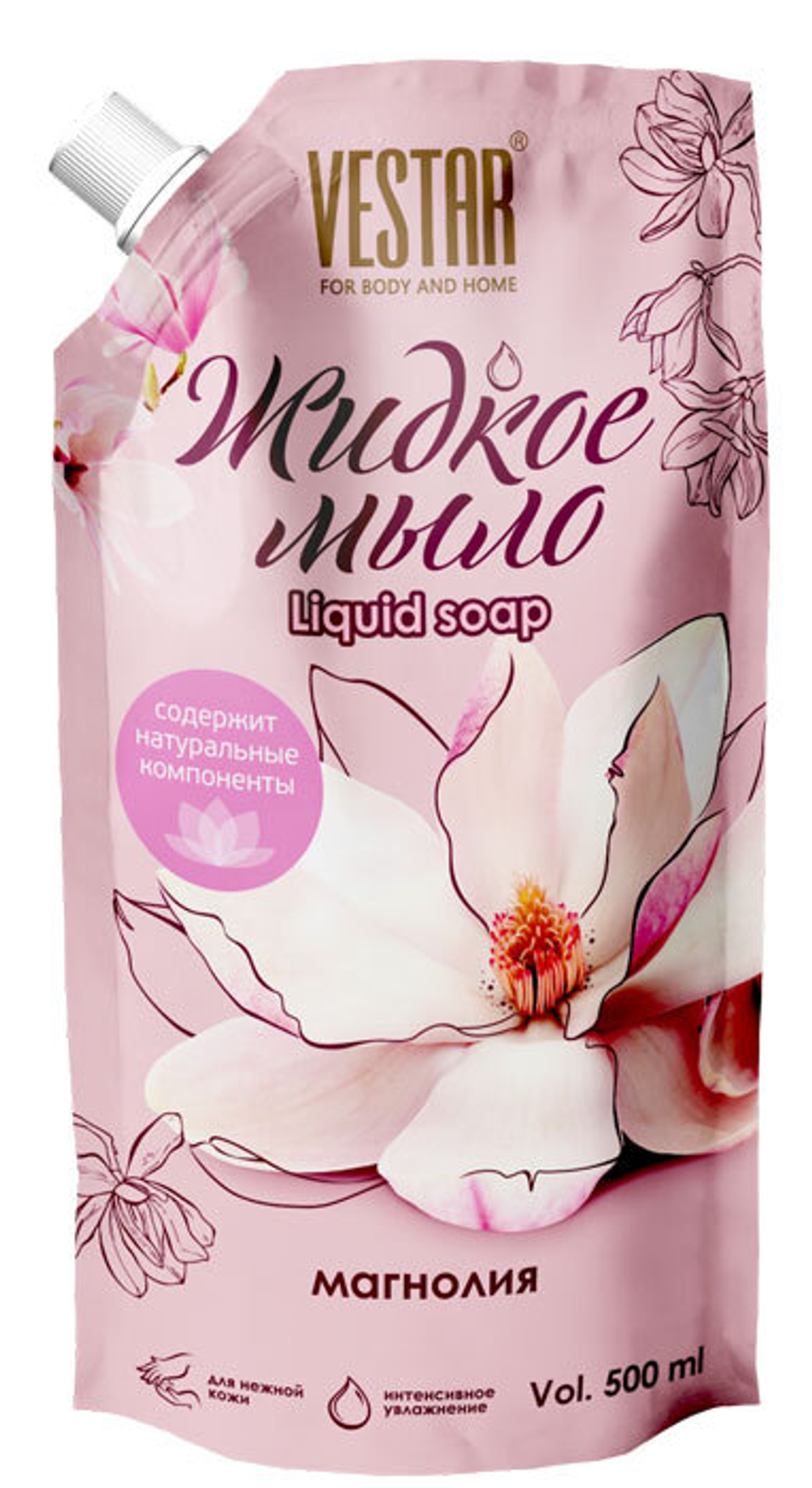 Мыло жидкое Vestar Магнолия дой-пак 0,5 л