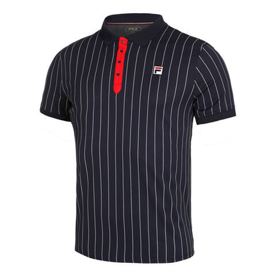 Мужское теннисное поло Fila Stripes Polo Men - Dark Blue, White
