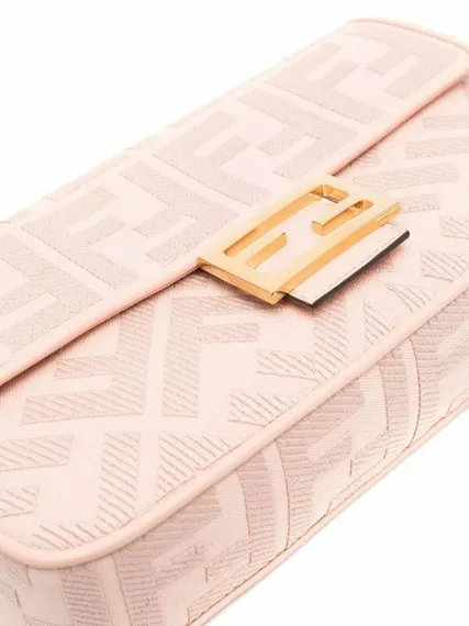 Сумка через плечо Fendi Baguette с логотипом FF светло-розовый
