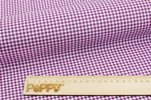 Ткань для пэчворка Peppy Бабушкин сундучок, отрез 50х55 см, 140 г/м², БС-51 клетка фиолетовый, Peppy