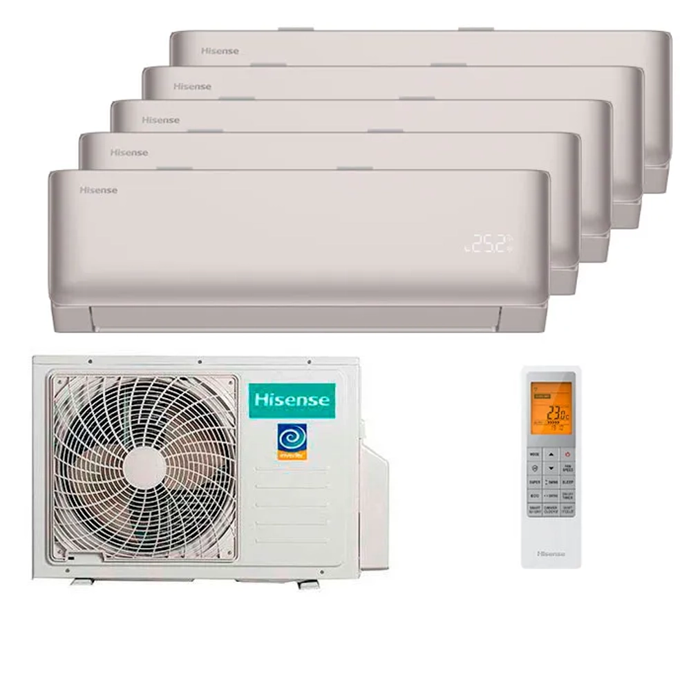 Мульти сплит-система Hisense на 5 комнаты (20+20+20+20+35 кв.м.) VIBE PRO CHAMPAGNE