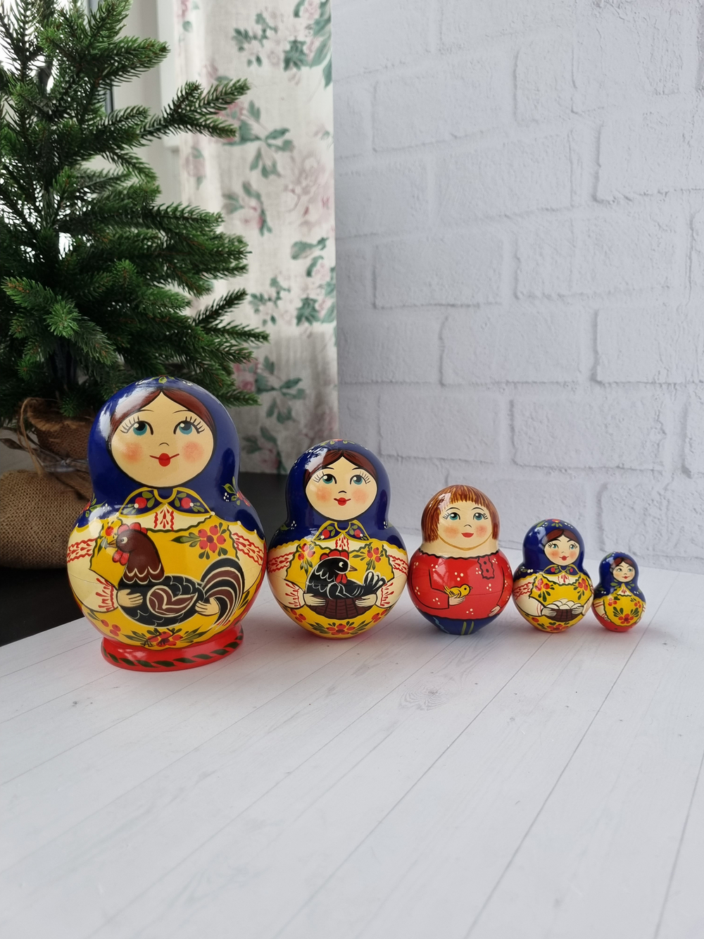 Матрёшка "С курочкой" традиция 5м 15см пузатая