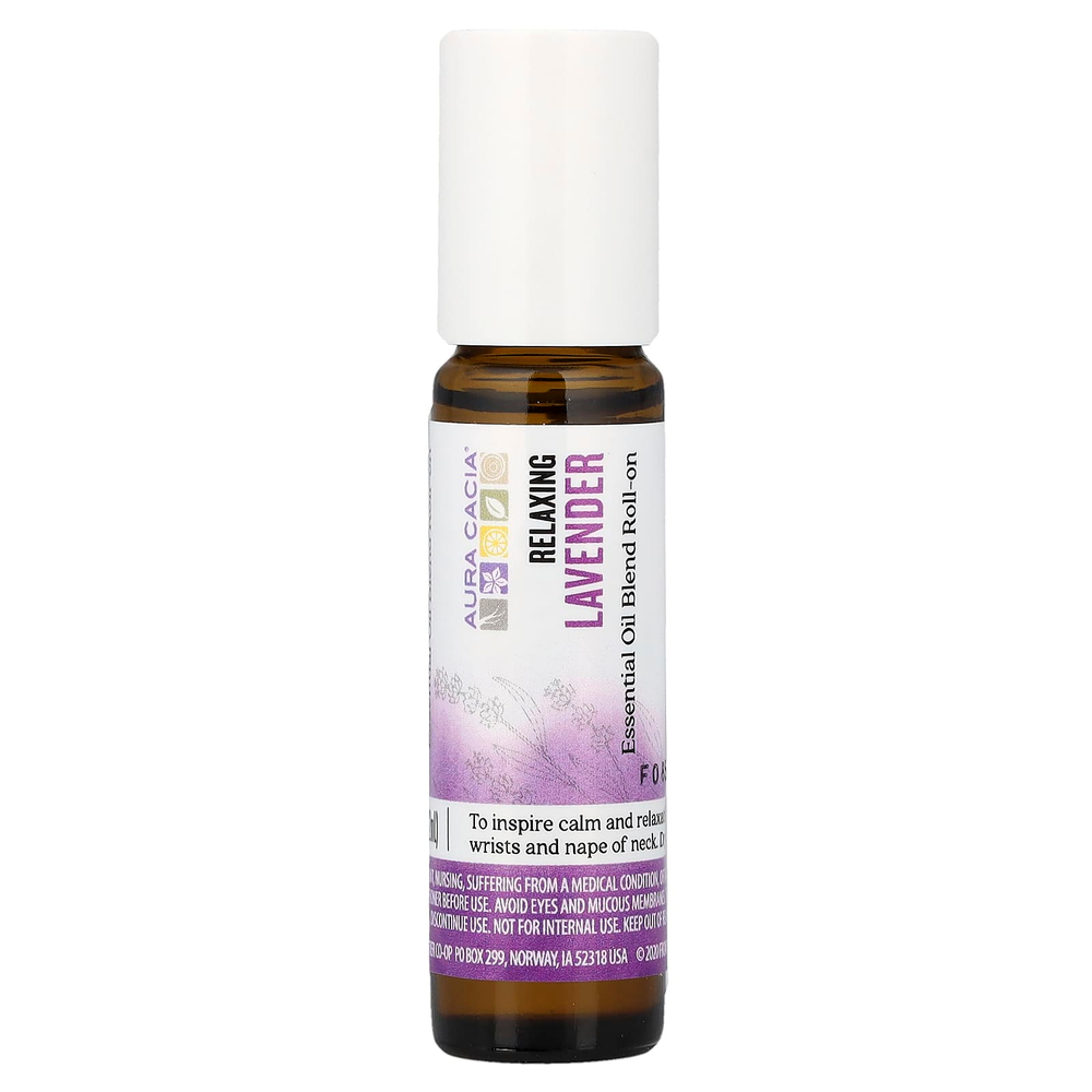 Aura Cacia, смесь эфирных масел, шариковая, лаванда, 9,2 мл (0,31 жидк. унции)