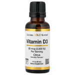 California Gold Nutrition, витамин D3, с цитрусовым вкусом, 50 мкг (2000 МЕ), 30 мл (1 жидк. унция)