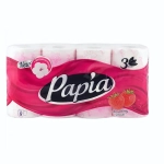 Бумага туалетная PAPIA 3 сл., 8 рул., Клубничная мечта✦