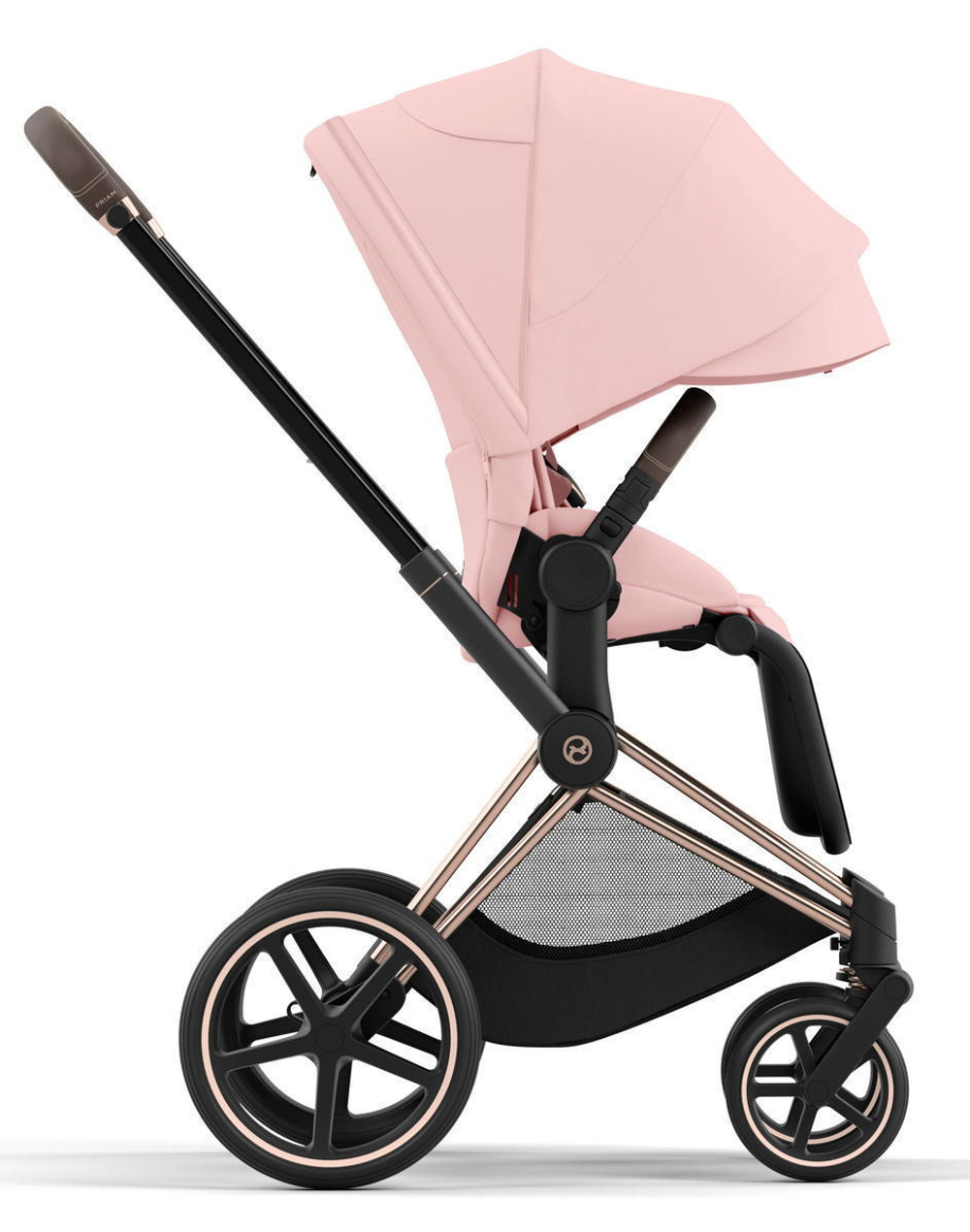 Коляска 3 в 1 Cybex Priam IV Rosegold complete и автокресло Aton S2 i-Size Ocean Blue Peach Pink