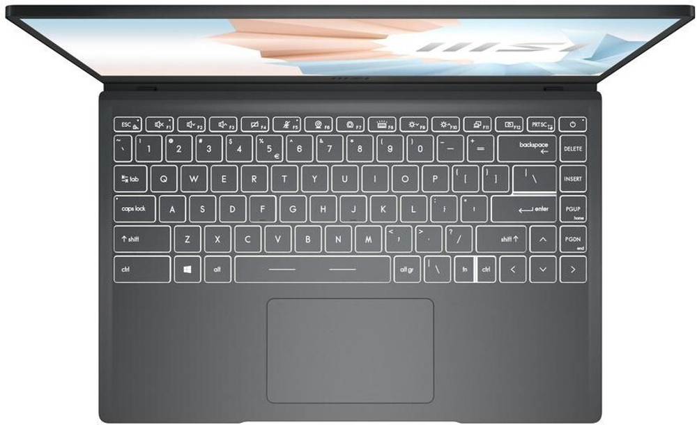 Ноутбук MSI Modern 14 B11MO-063RU Intel Core i5 1135G7, 2.4 GHz - 4.2 GHz, 8192 Mb, 14"; Full HD 1920x1080, 512 Gb SSD, DVD нет, Intel Iris Xe Graphics, Windows 10 Home, серый