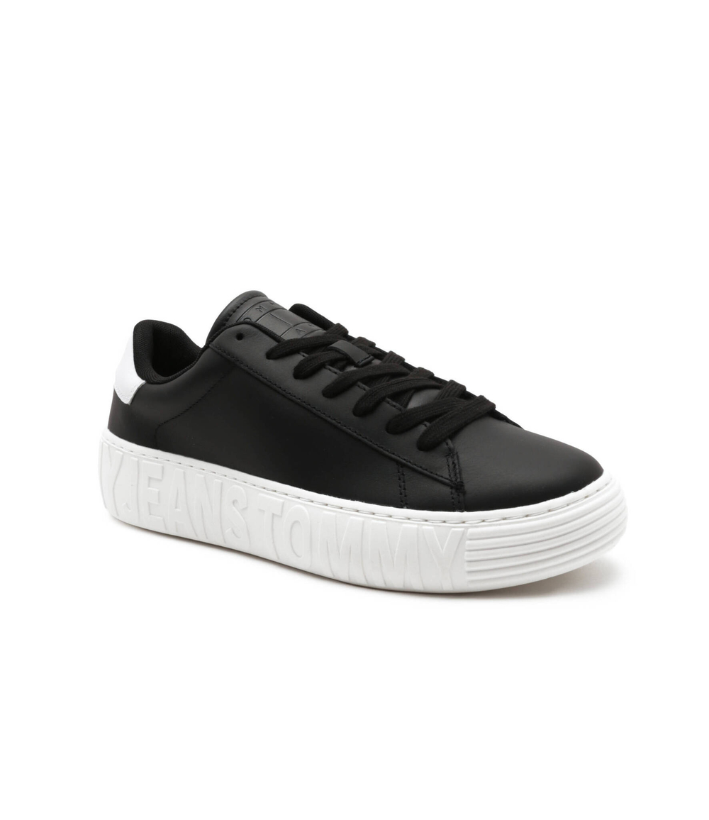 Кожаные кроссовки Tommy Jeans - черный(EM0EM01159)