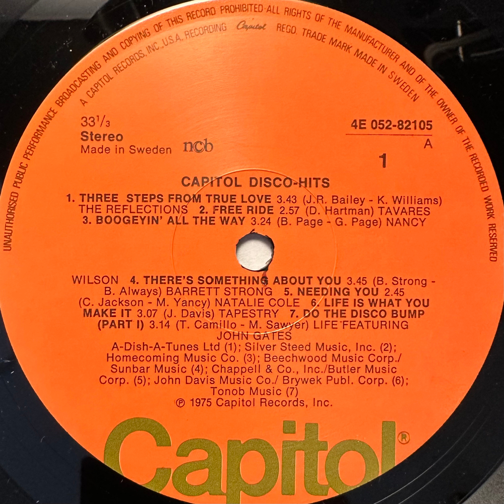 Сборник Capitol Disco-Hits (Швеция 1975г.)