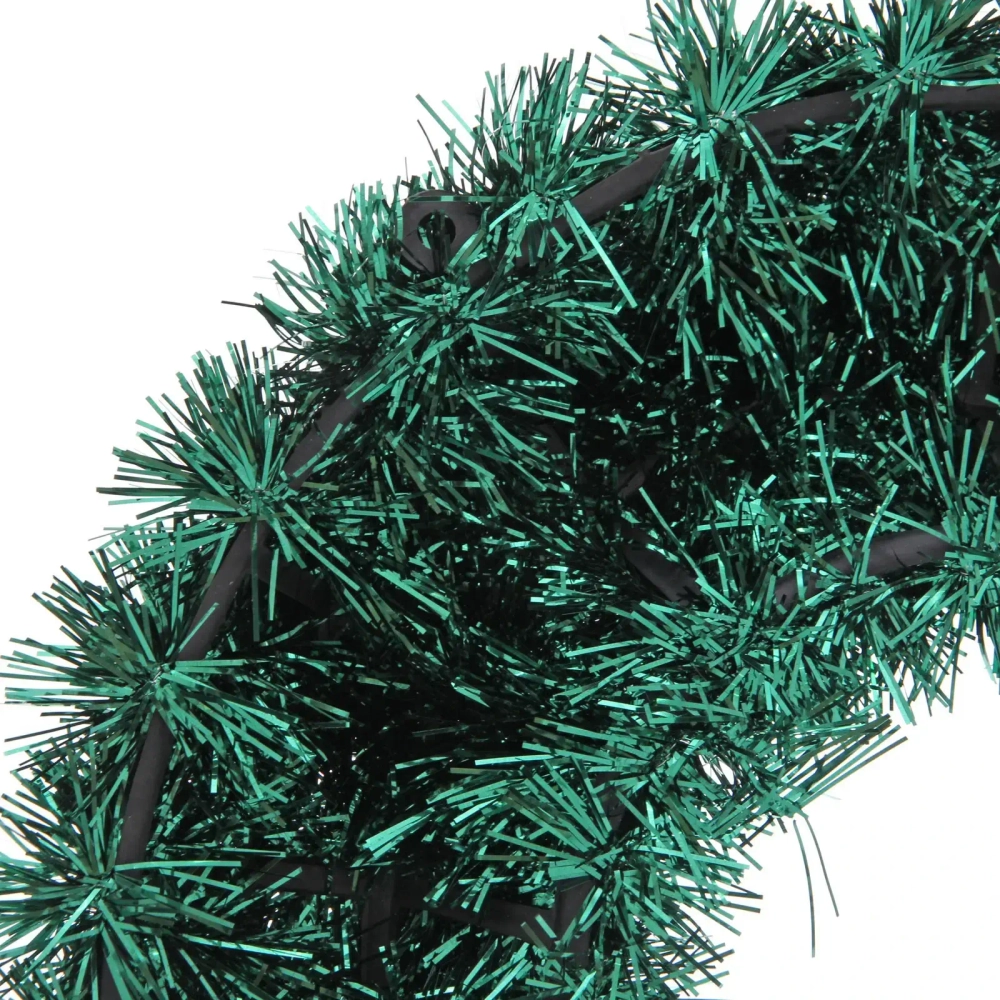 Венок декоративный TINSEL «Яркие переливы» 38 см, Изумруд