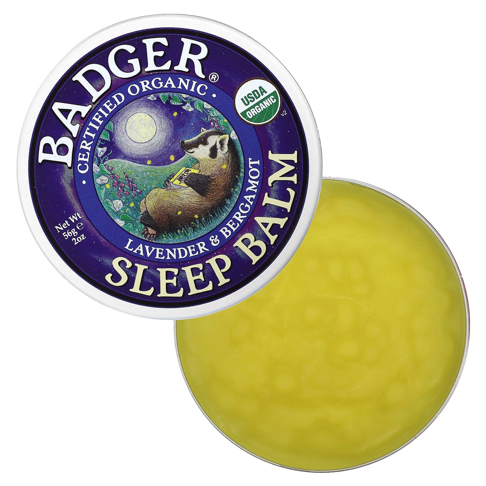 Badger, органический бальзам для сна, лаванда и бергамот, 56 г (2 унции)