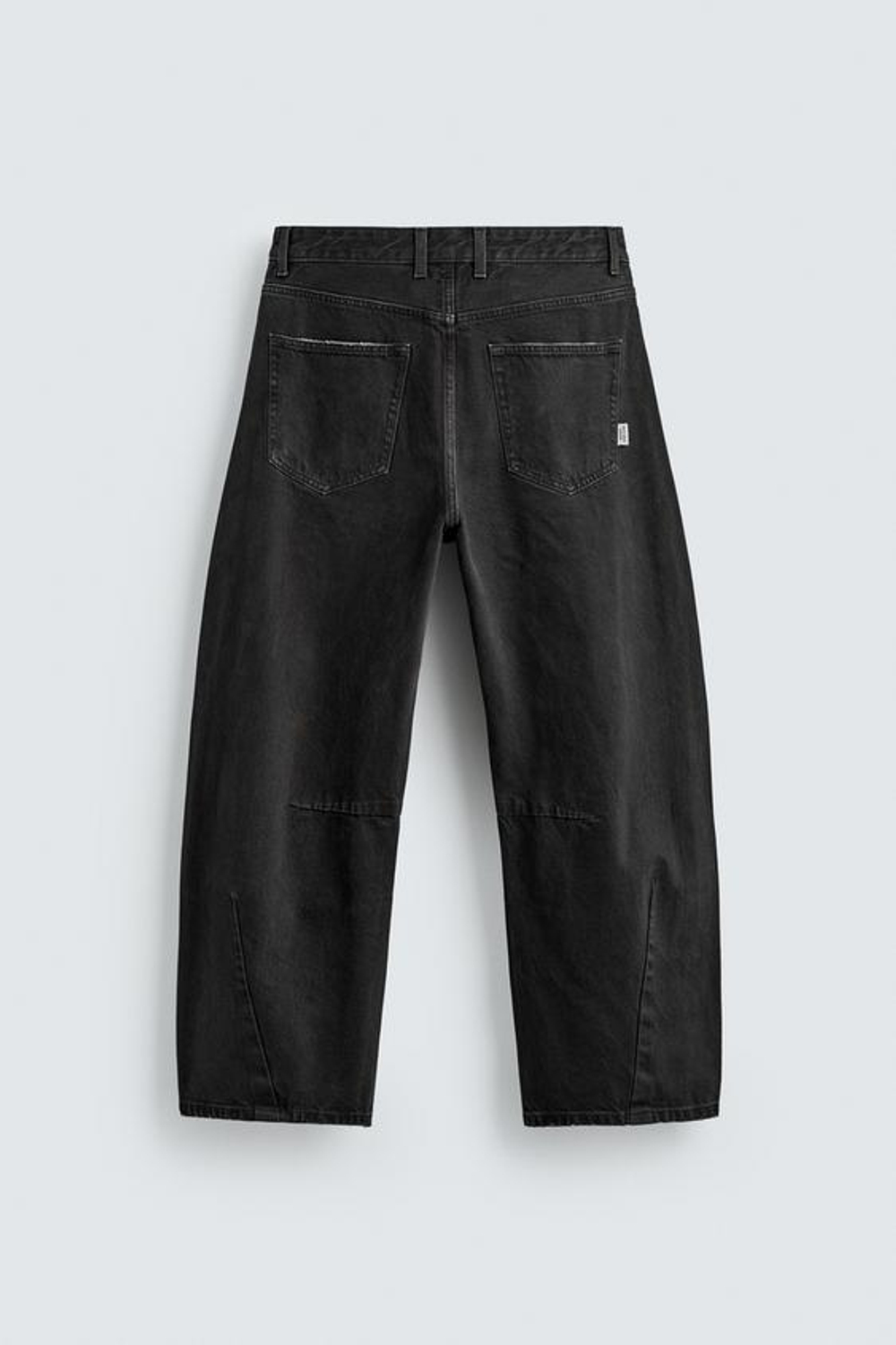 ZARA БРЮКИ BARREL FIT, ЧЕРНЫЙ