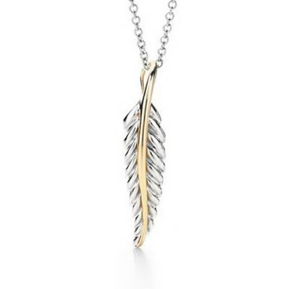 Подвеска из серебра 925 и жёлтого золота 18k,Tiffany 💠 перо Жар Птицы. В наличии