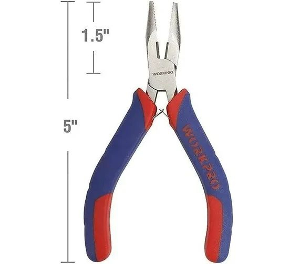 Длинногубцы-мини WORKPRO 110 мм CR-V WP231095