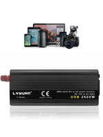 Инвертор 12V-220V 2600W черный универсальная розетка Lvyuan