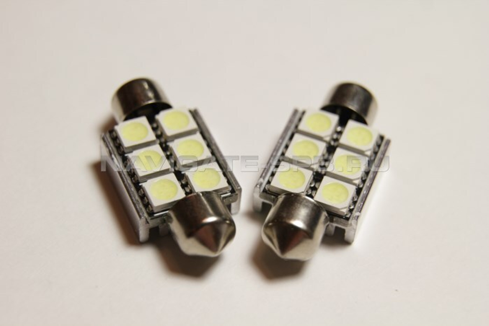 Светодиодная лампа C5W 36мм-6 CANBUS SMD5050 c обманкой