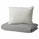 Комплект постельного белья IKEA BLAVINDA (БЛОВИНДА), Односпальный, Серый, 150x200, 50x80 см