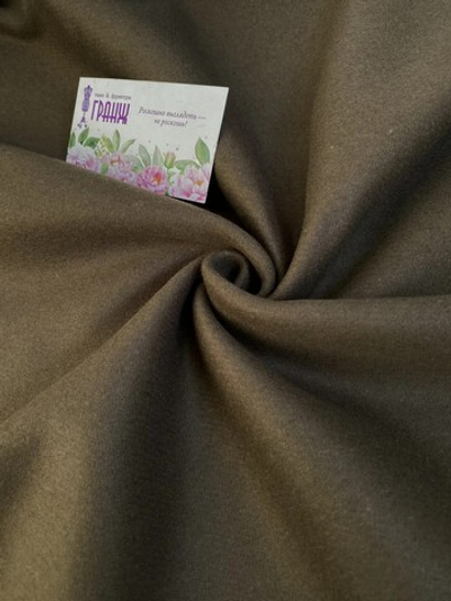 Пальтовая ткань, хаки, шерсть AVI#076