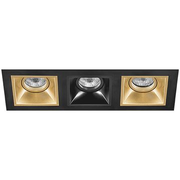 Комплект из светильников и рамки 3*GU5.3 D537030703 чёрный/золото Domino Lightstar