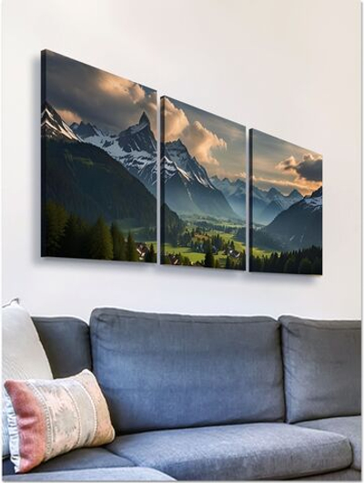 Картина Вершины над облаками модульная 50x70см 3шт.