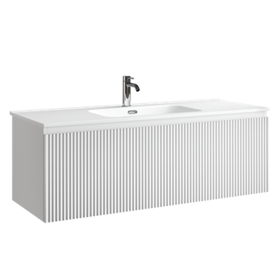 Тумба подвесная SANCOS Сноб Р 1.0 (Snob R 1.0) 1195х445х406, c одним ящиком оснащенным доводчиками, Белый матовый (Bianco), арт.SNR1.0120W