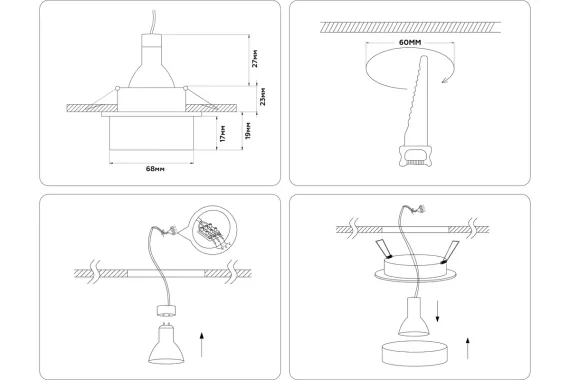 Светильник точечный Ambrella TN1302 MR16 белый/белый матовый 42388